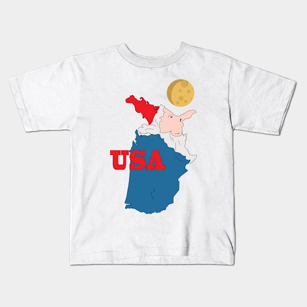 A funny map of the USA Kids T-Shirt by percivalrussell